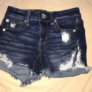 Dark wash jean shorts